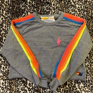 Aviator Nation Cropped Crew Sweatshirt